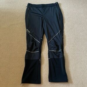 SWIX Mens MEDIUM Cross Country Ski Nordic Winter Running Pant Black Full Zip Leg